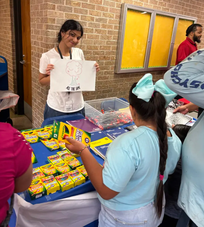Back to school supplies distribution at Wooldridge Elementary School